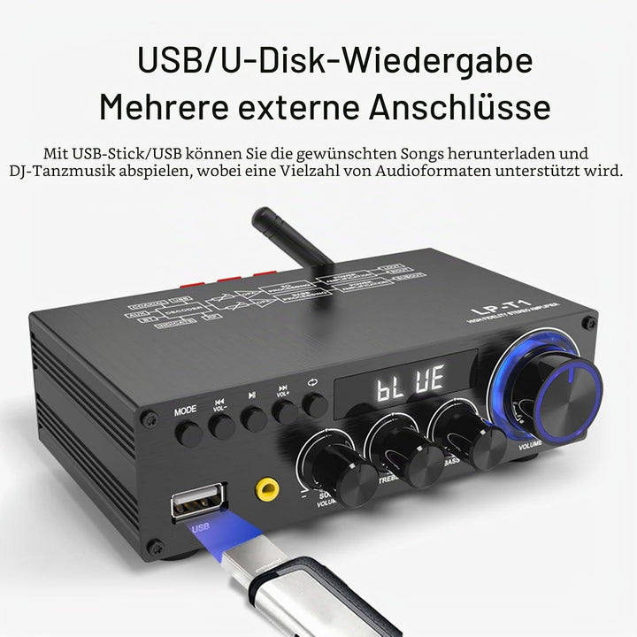 Bewinner 2.1 Kanal -Stereoverstärker mit Bluetooth 5.1, HiFi Digital Subwoofer -Verstärker -Empfänge