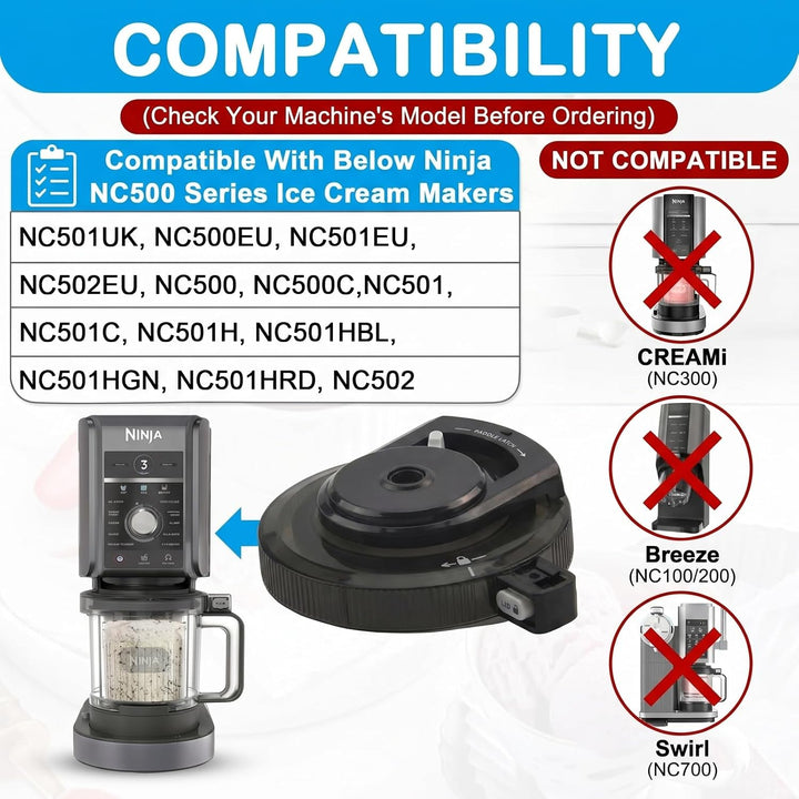 Ersatzdeckel für NC500 Serie Eismaschine, Eismaschine Aussenschalendeckel, Auslaufsicher, Kompatibel