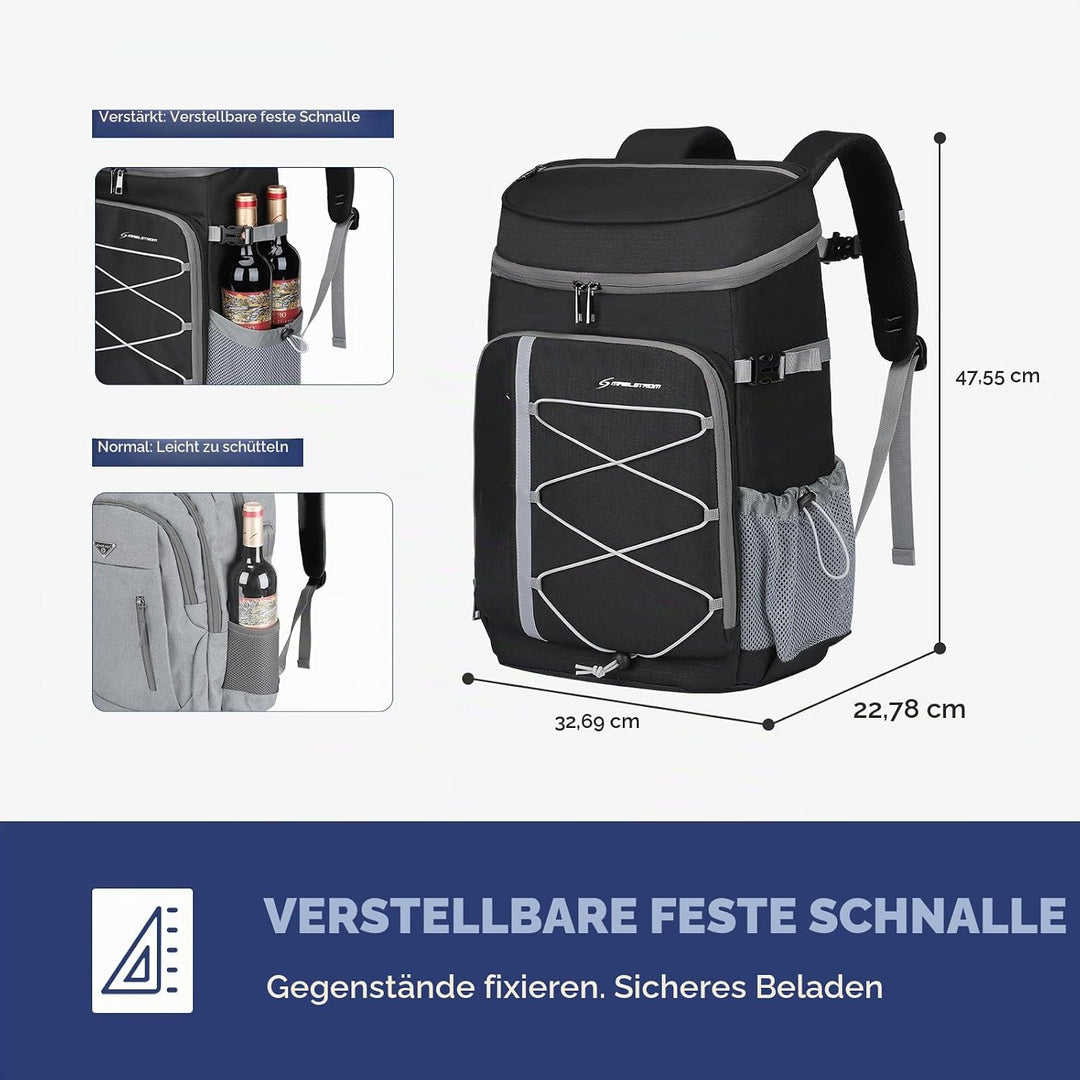 Maelstrom Kühlrucksack 35/50 Dosen, Isolierter Cooler Rucksack Auslaufsicher, Grosse Kühltasche Ruck