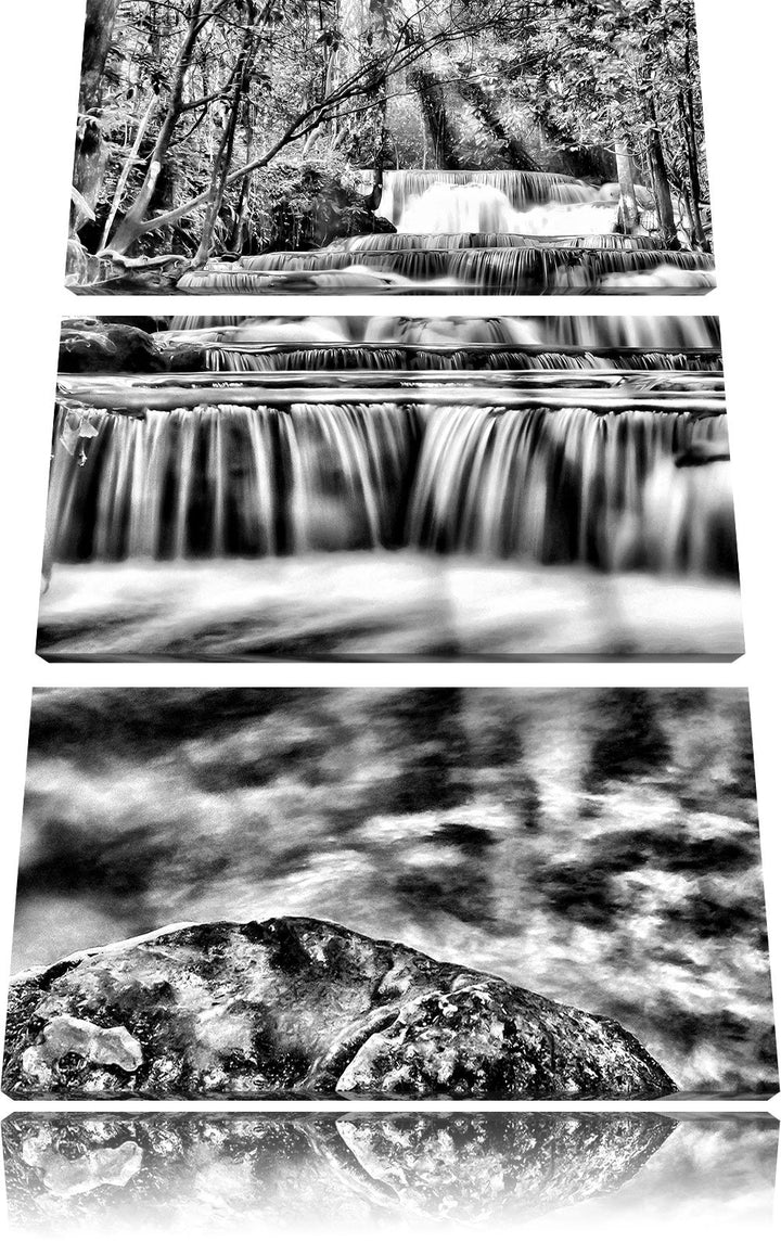 Pixxprint Bach in Herbstlandschaft als Leinwandbild/Grösse: 3 Teilig (120x80) cm/Wandbild/Kunstdruck