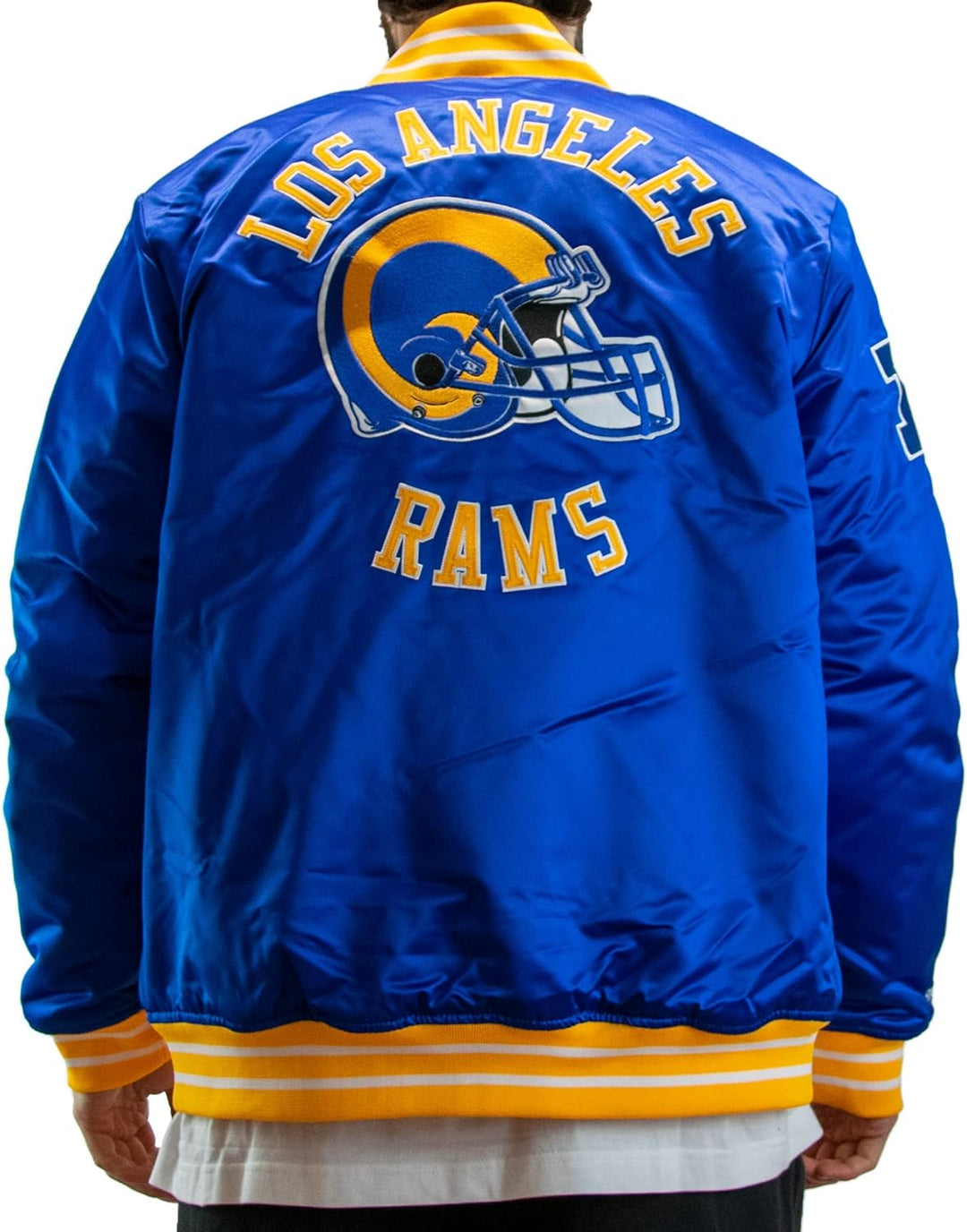 Mitchell & Ness NFL Heavyweight Satin Jacket L Los Angeles Rams - Royal, L Los Angeles Rams - Royal