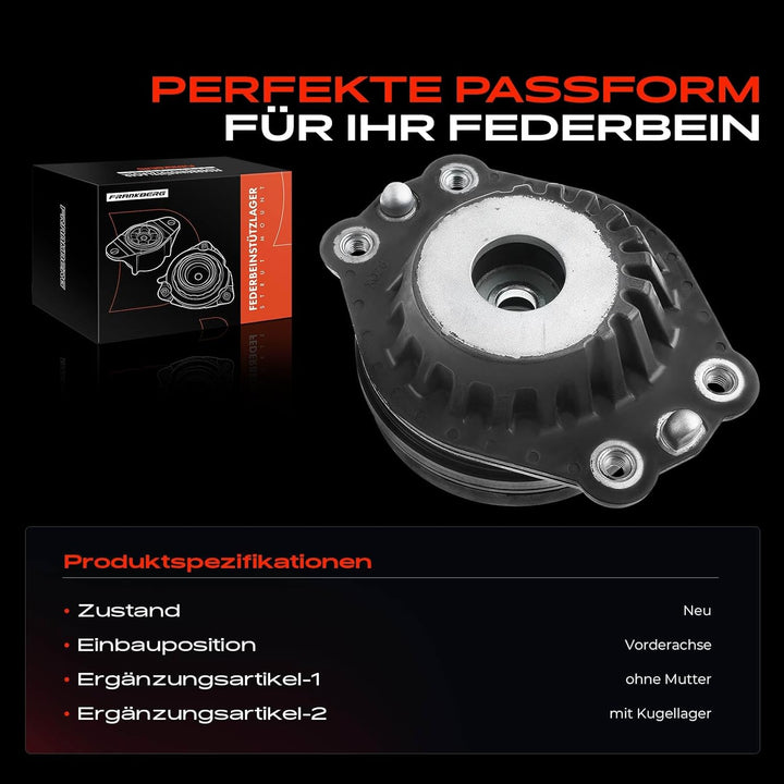 Frankberg 1x Federbeinstützlager Hinterachse Kompatibel mit Insignia B Z18 1.5L-2.0L 2017-Heute Repl
