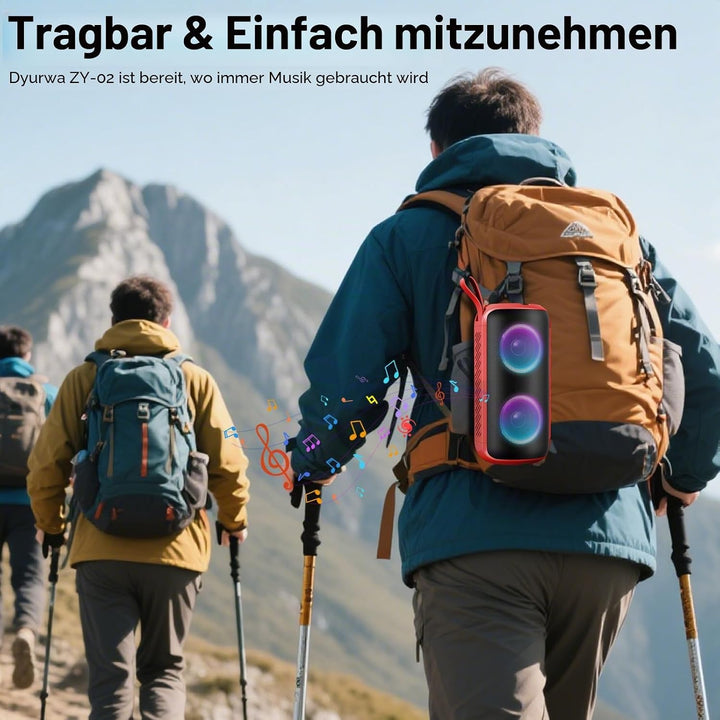 Bluetooth Lautsprecher Klein, Musikbox Bluetooth 5.3 Freisprechfunktion, Tragbarer Lautsprecher Bass