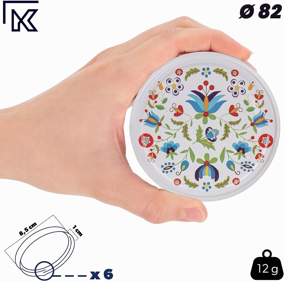 KADAX 10er Set Marmeladengläser 350ml TO82 Blumen, Einmachgläser Vorratsgläser Mason Jar mit Schraub
