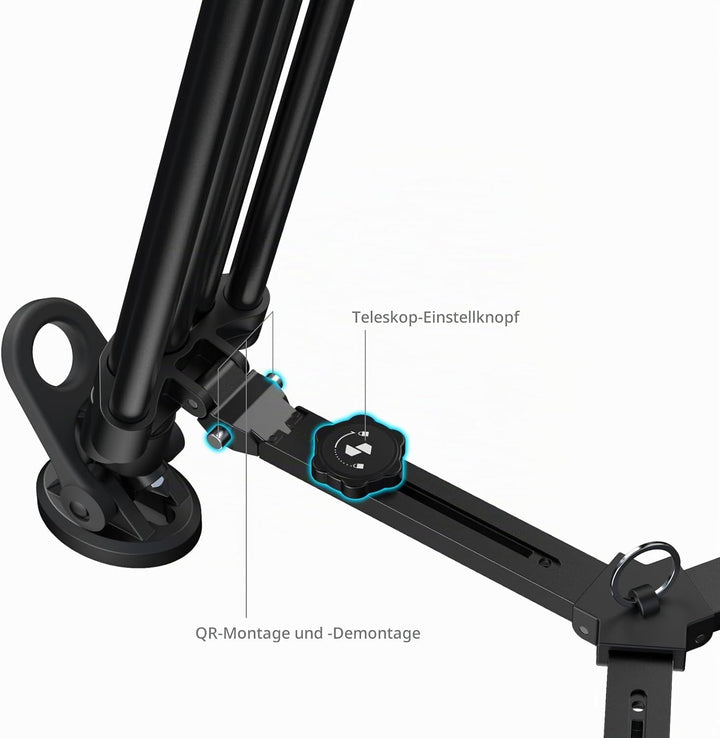 SMALLRIG 214cm FreeSpeed Aluminiumlegierung Video-Stativ, Schwerlast-Kamera-Stativ mit 6-Stufen-Gege