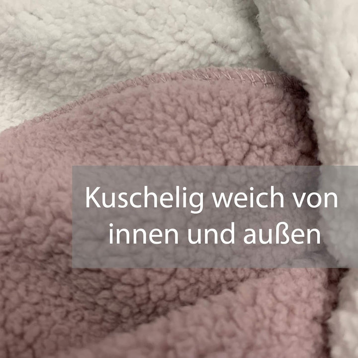 Sherpa Wende Bademantel Lammfell Optik für Damen und Herren mit Kapuze Morgenmantel Hausmantel, Altr