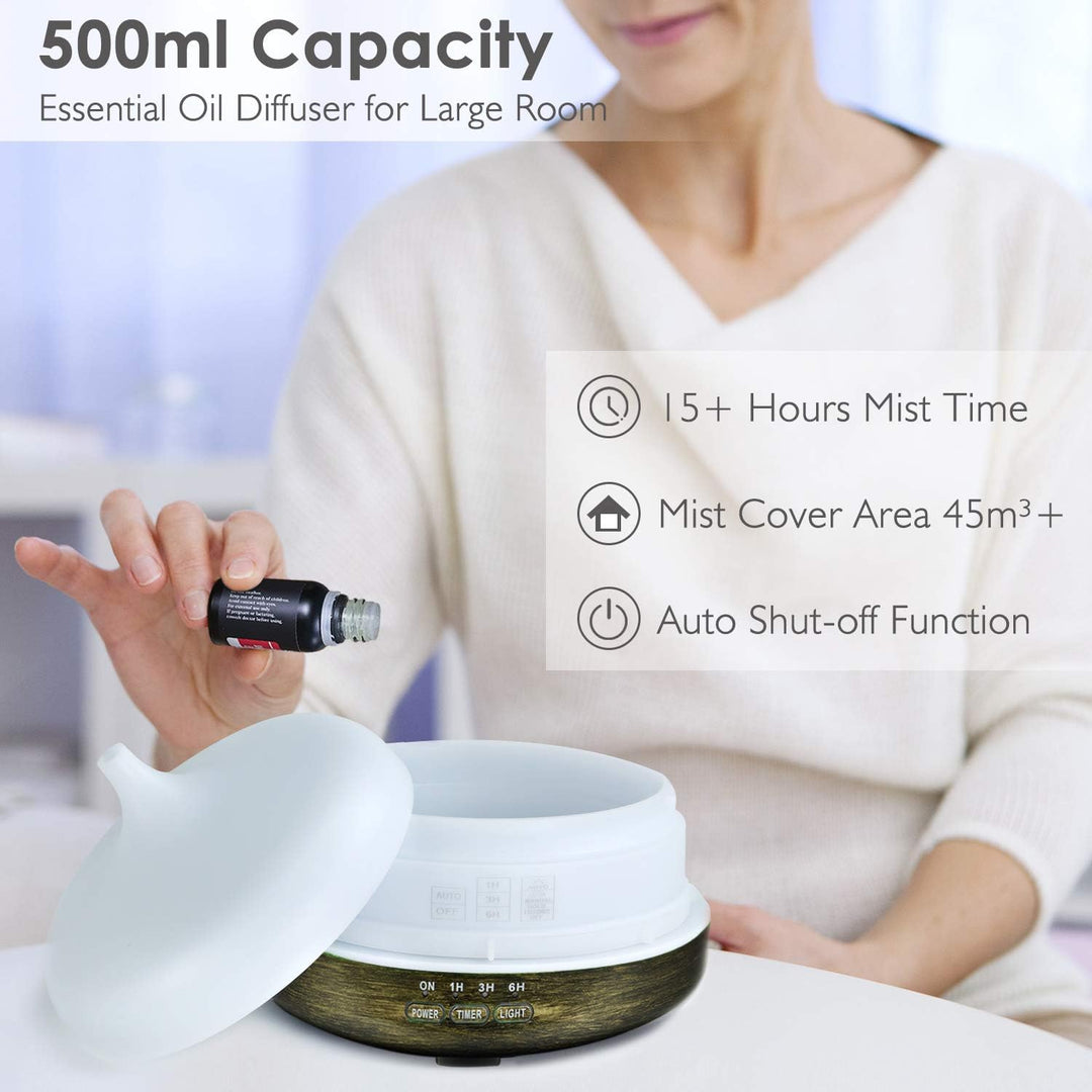 SALKING Aktualisierte Version Aroma Diffuser, 500ml Metall Aromatherapie Diffusor für ätherische Öle