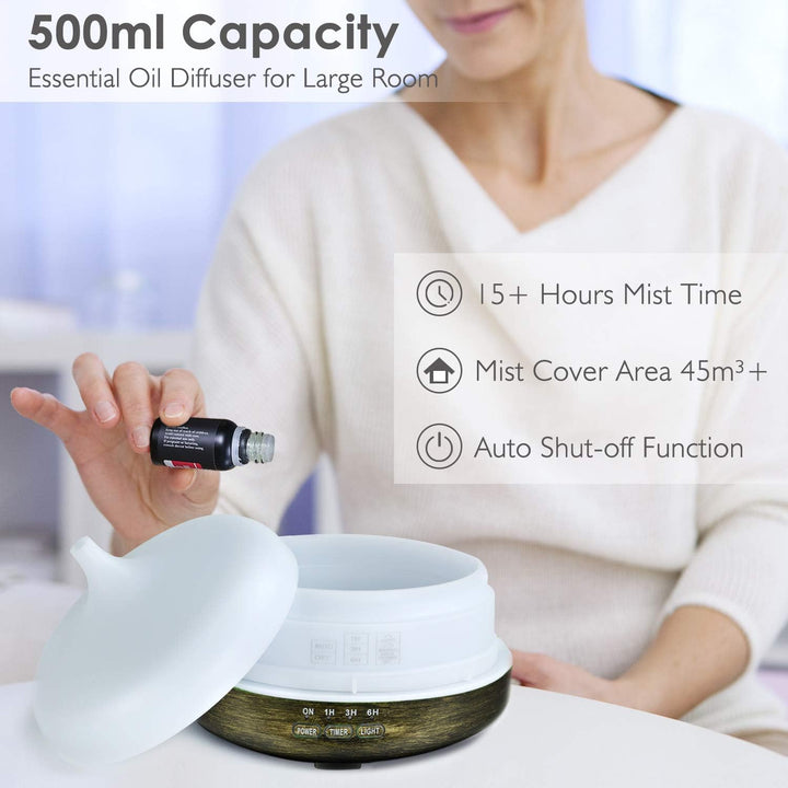 SALKING Aktualisierte Version Aroma Diffuser, 500ml Metall Aromatherapie Diffusor für ätherische Öle