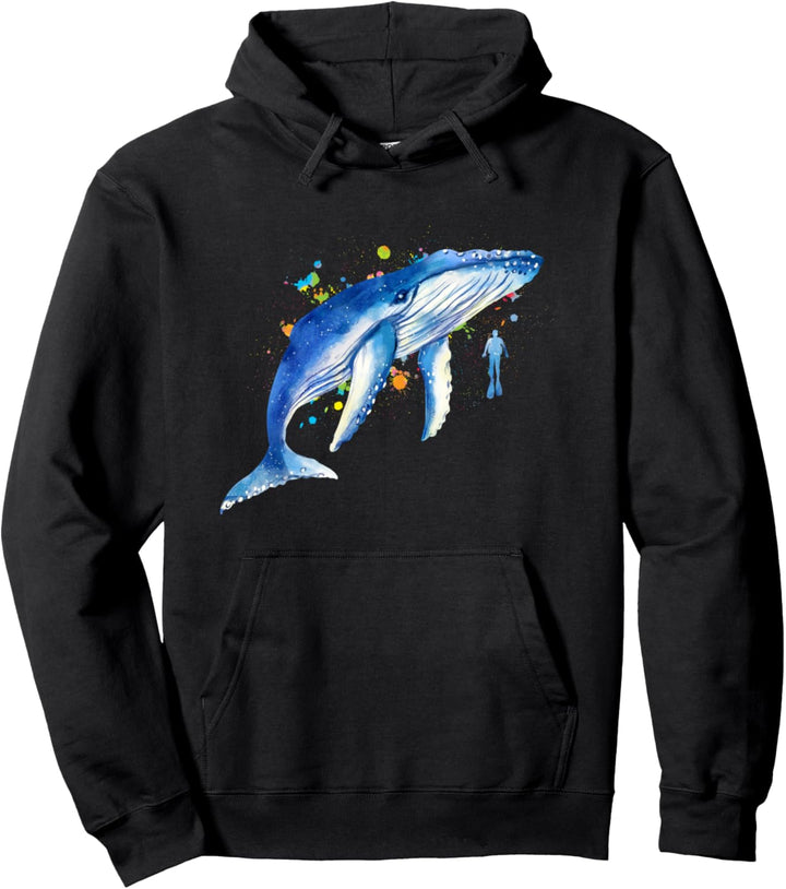 Blauwal Taucher Wale Pullover Hoodie