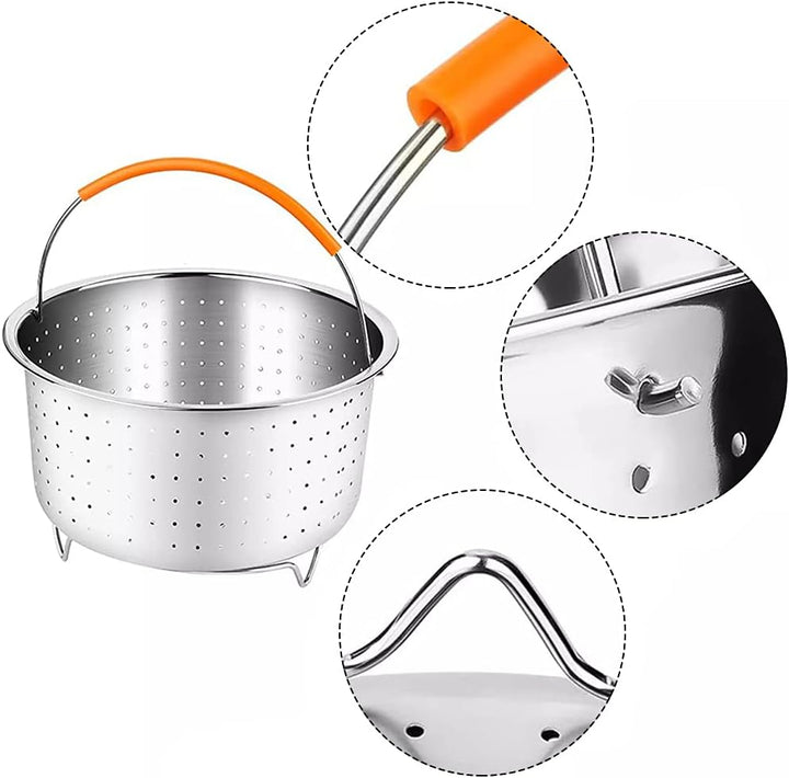 Edelstahl Dampfgarer Dampfeinsatz, Instant Topf Zubehör, Kochen Gemüse Dampfkorb, Dämpfkorb für Schn