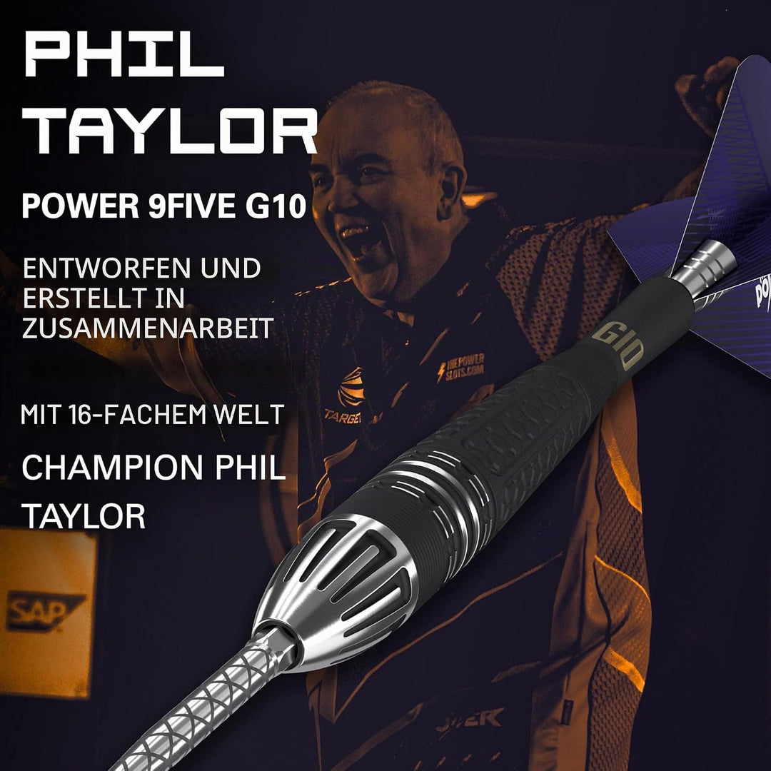 Target Darts Phil Taylor Power 9-Five Gen 10 95% Wolfram Swiss Point Stahlspitze Dart Satz 22 g, 22