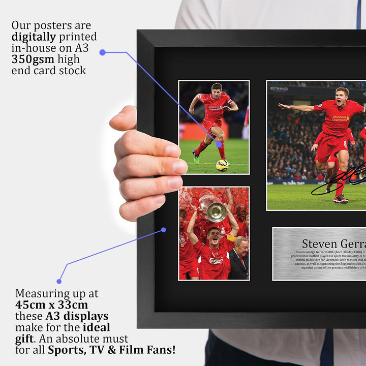 HWC Trading A3 FR Steven Gerrard Geschenk Signed Large-A3 gedruckt Autogramm Liverpool Geschenke dru