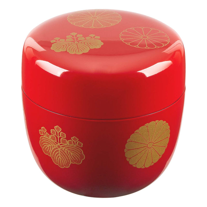 Japanische Matcha Teedose NATSUME Rot hergestellt in Japan Ø 6,7 cm H.6,7 cm