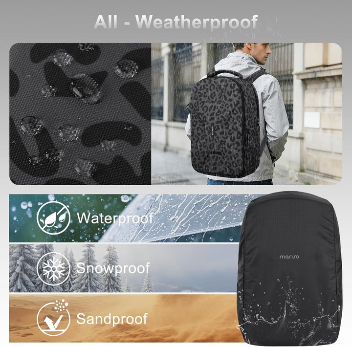 MOSISO Kamerarucksack, DSLR-/SLR-/Spiegellose Kameratasche, mit Fach für 15-16 Zoll Laptops, Stativh