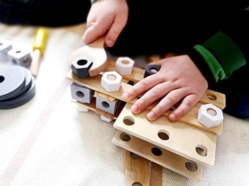 Small Foot Konstruktionsset Miniwob aus Holz, kreativer Bausatz mit Werkzeugen und Zubehör, ab 3 Jah