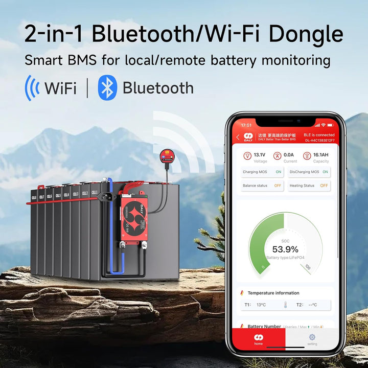 DALY BMS 12V 4S 100A Balance – 1A Active Cell Balancing BMS mit Bluetooth WiFi Modul unterstützt RS4