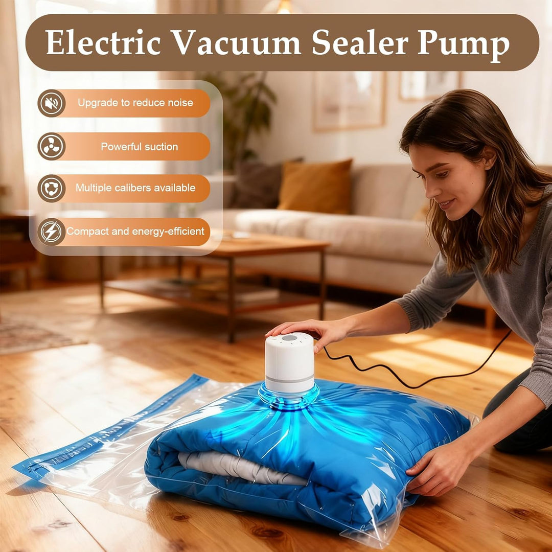 Vakuumbeutel für Kleidung mit Elektrischer Luftpumpe, 7 Stück(1x100x80cm+2x80x60cm+2x70x50cm+2x60x40