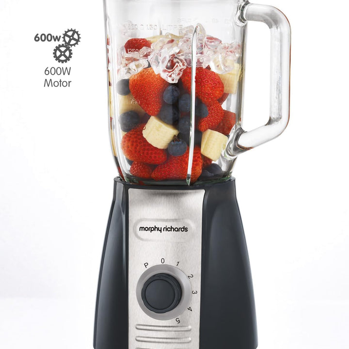 Morphy Richards 403010 Standmixer mit Eiszerkleinerungsklingen Inspire Kitchen Confidence, Glas, 600