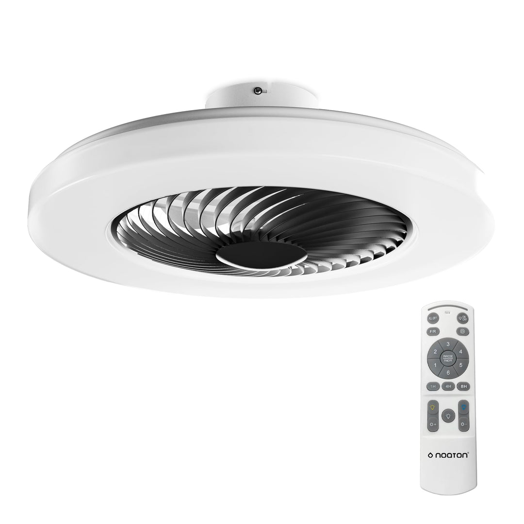 Noaton Deckenventilator mit Beleuchtung 12058B Triton, Schwarz, LED Dimmbar, 3 Farbtemperaturen, Fer
