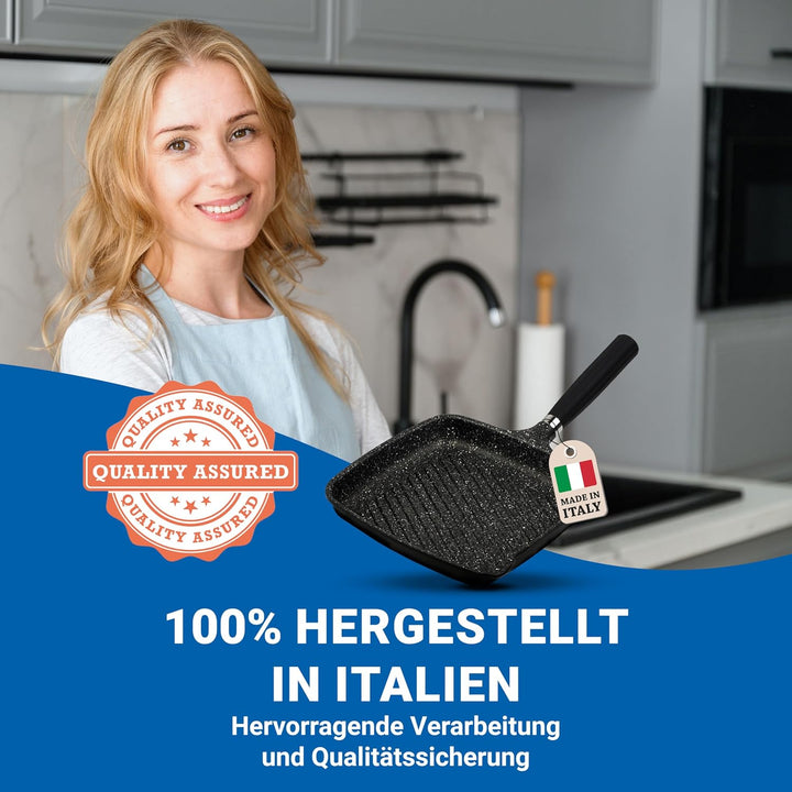 pentolpress Granit Steakpfanne (35 x 26 cm Durchmesser) – Steakpfanne Induktion – super kratzfeste G