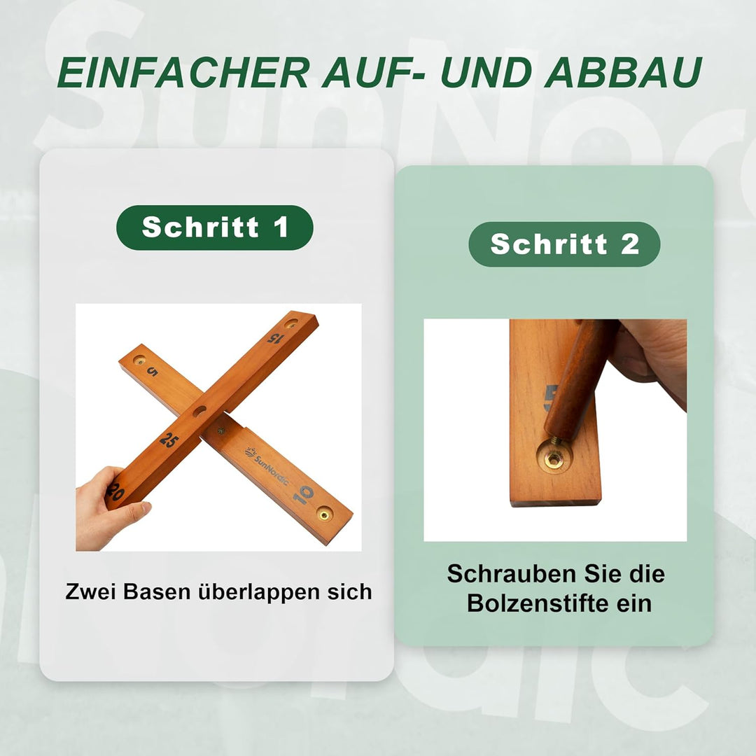 SunNordic Ringwurfspiel-Set aus Holz, Strandspiel für Kinder, Erwachsene und die ganze Familie, inkl