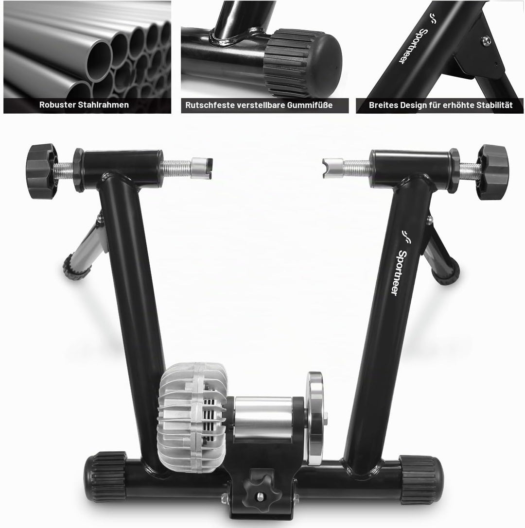 Sportneer Rollentrainer Fahrrad Fluid Bike Trainer Ständer, Indoor Fahrrad Training Stand Schwarz Fl