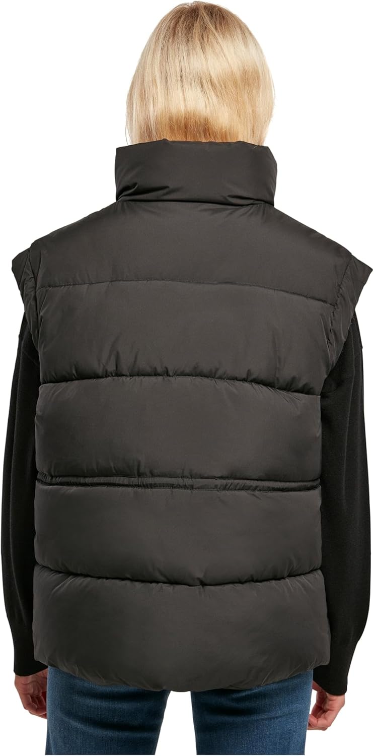 Urban Classics Damen Ladies Waisted Puffer Vest 4XL Schwarz, 4XL Schwarz