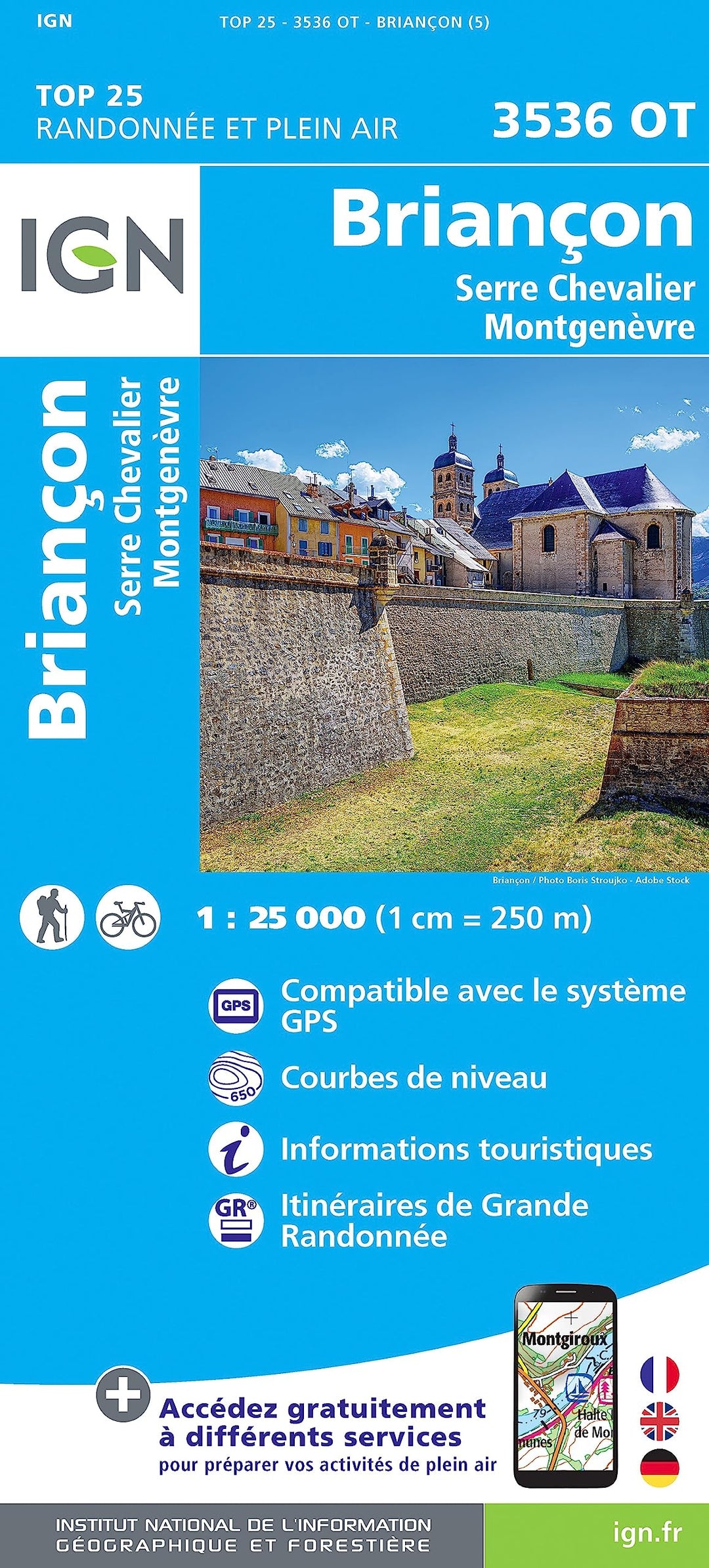 Briançon. Serre-Chevalier. Montgenèvre 1 : 25 000 (TOP 25), Karte