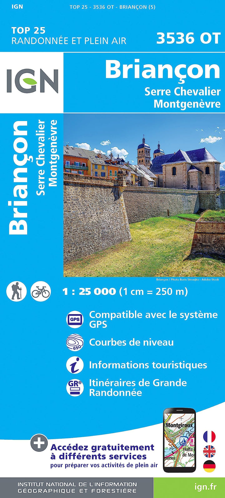 Briançon. Serre-Chevalier. Montgenèvre 1 : 25 000 (TOP 25), Karte