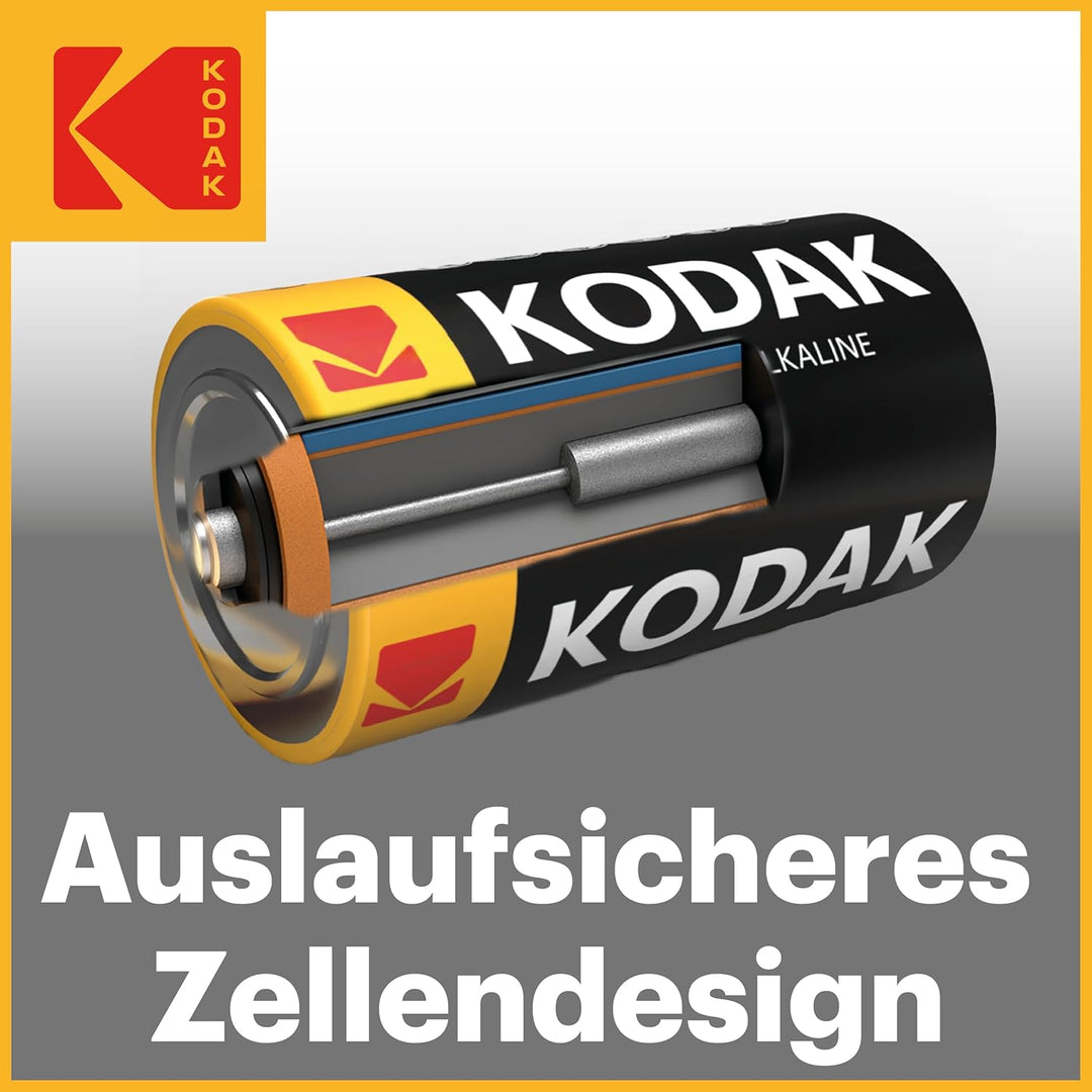 Kodak | Typ C Batterien | C Zellen LR14 Batterie | 12 Stück | Alkalibatterie | 1,5 V