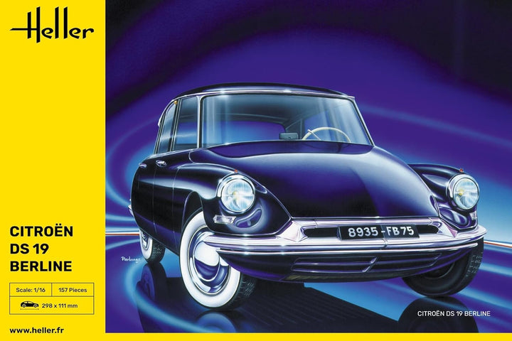 Glow2B Heller 80795 Modellbausatz Citroën DS 19, Schwarz