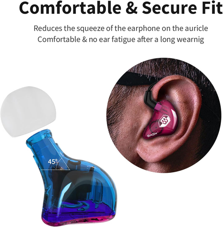 BASN Bsinger In-Ear-Monitore Geräuschisolierende Kopfhörer, Dual-dynamische Treiber High Definition
