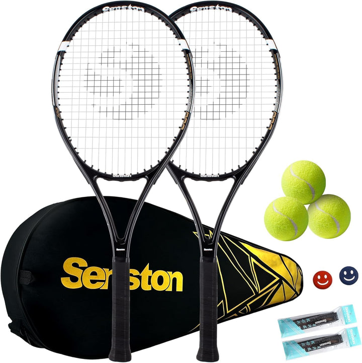 Senston Tennisschläger für Erwachsene 68,6 cm Tennisschläger – 2 Spieler Tennisschläger Set mit 3 Bä