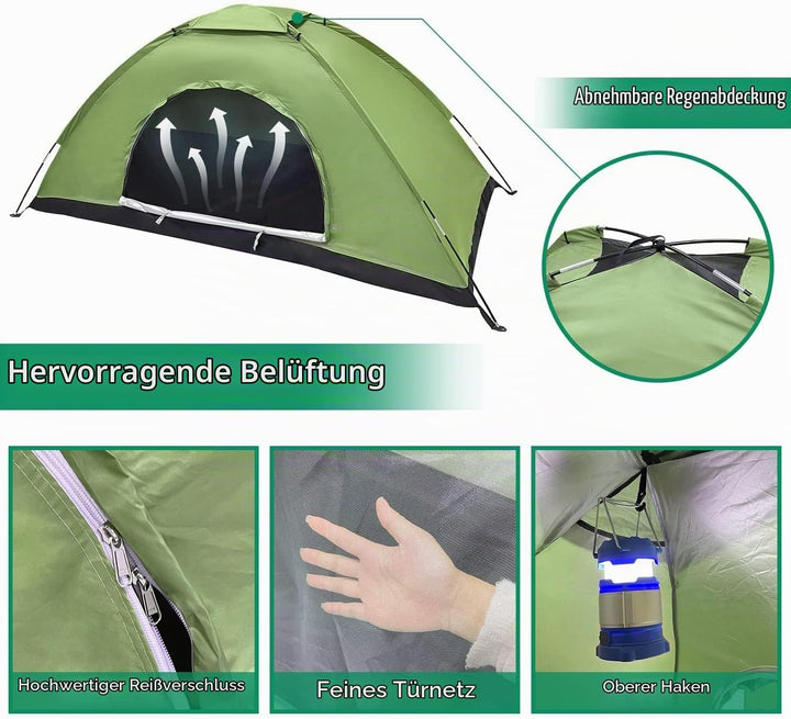Zelt 2 Personen Wasserdicht, Ultraleicht Camping Zelt, Einfaches Einrichten 2 Mann Zelt Kleines Pack