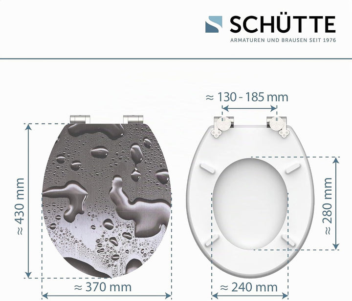 SCHÜTTE 80523 WC-Sitz GREY STEEL, MDF, High Gloss, mit Absenkautomatik, Motiv High Gloss Grey Steel,