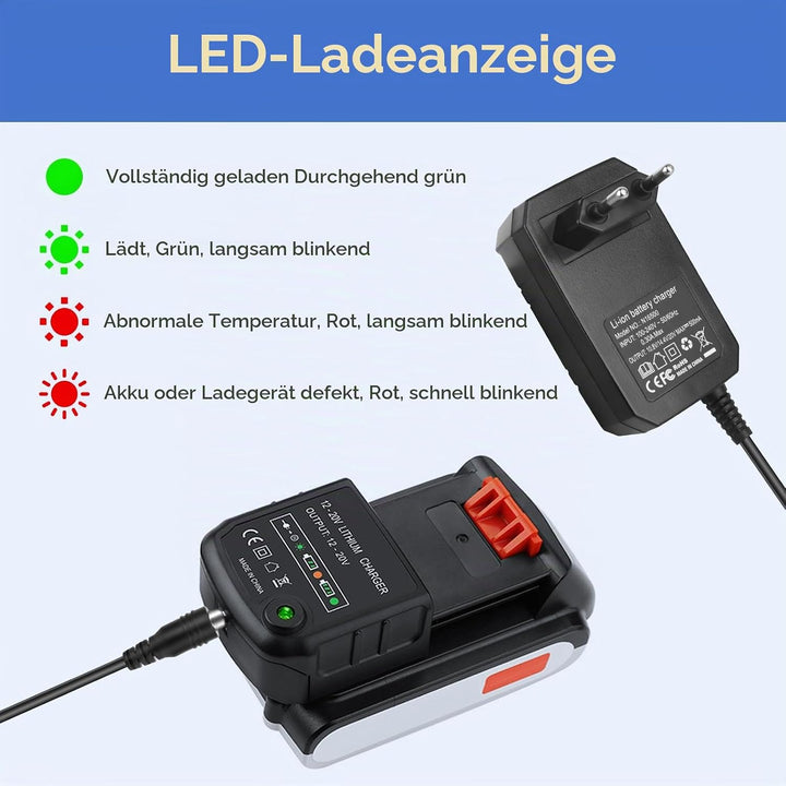 Ladegerät Kompatibel Mit Black &amp; Decker, 18V/20V Lithium-Akku Lithium-Ionen-Ladegerät BL2018 BL2018-