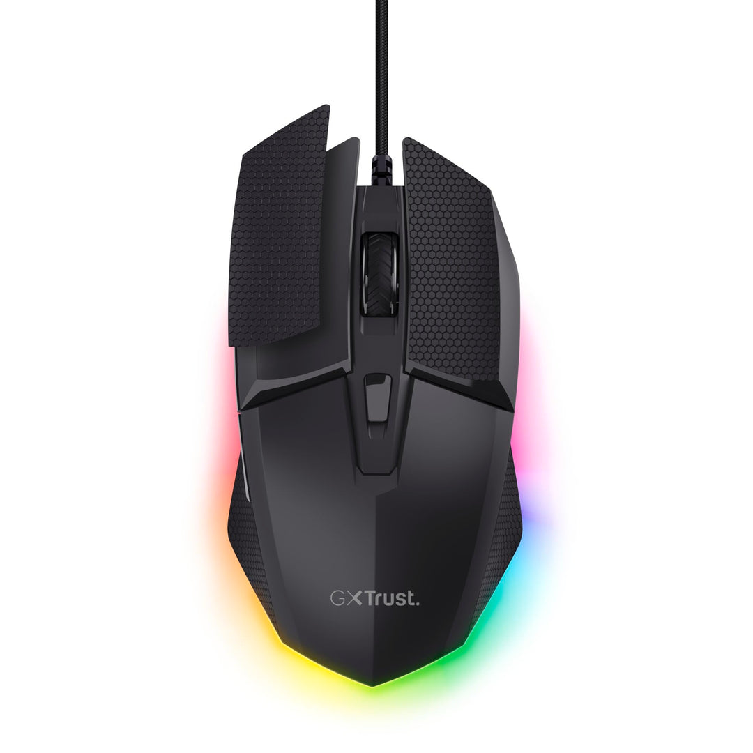 GXTrust 121 Felox+ Programmierbare Gaming Maus mit Grip Pads, 10000 DPI, USB Kabel 180 cm, Mehrfarbi