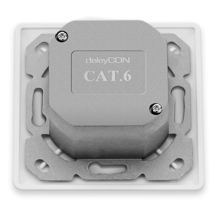 deleyCON 10x CAT6 Universal Netzwerkdose - 2x RJ45 Port - Geschirmt - Aufputz oder Unterputz - 1 Gig