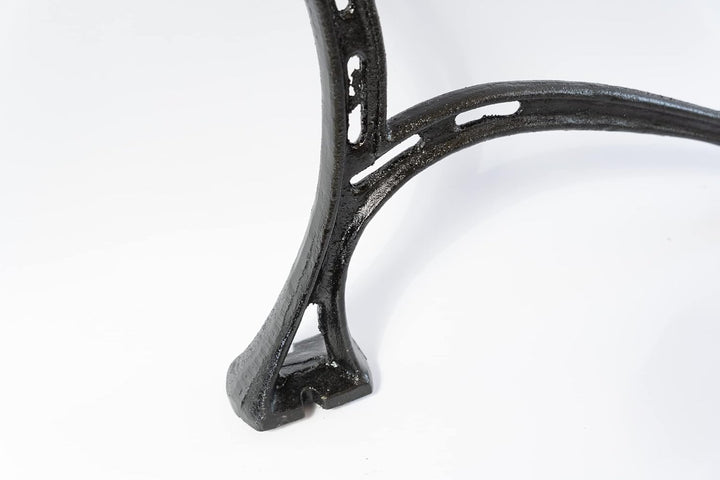SEZAM Bankfüsse aus Gusseisen Schwarz x 2 Stück, mit Rückenlehne &amp; Armstütze - 51 x 36 x 75 cm, für