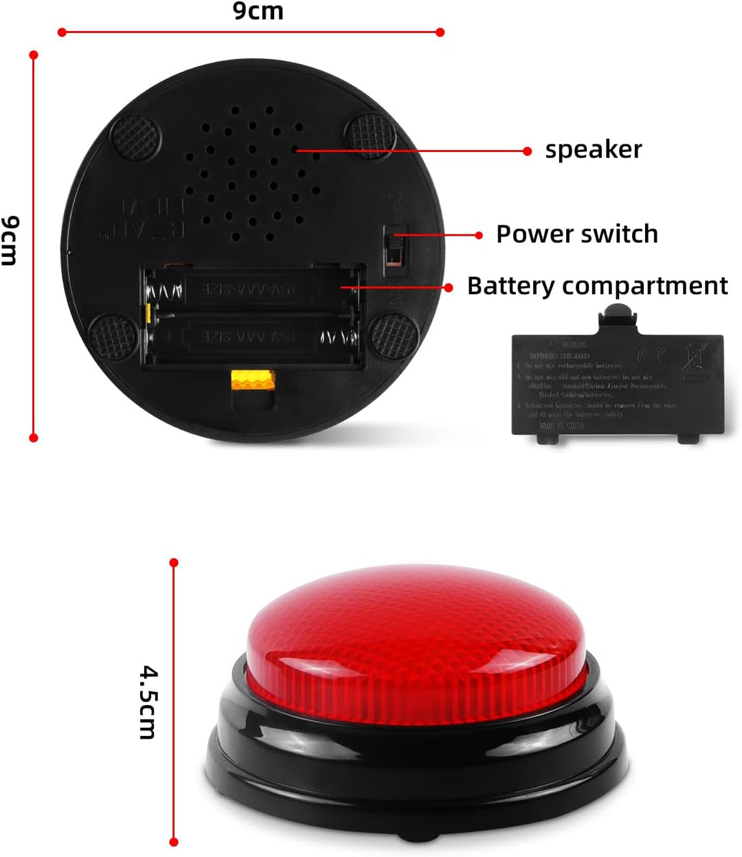 BEAN LIEVE Antwort Buzzer für Unterricht mit Klassenzimmer, Ton und Licht Tasten Spielzeug (Set von