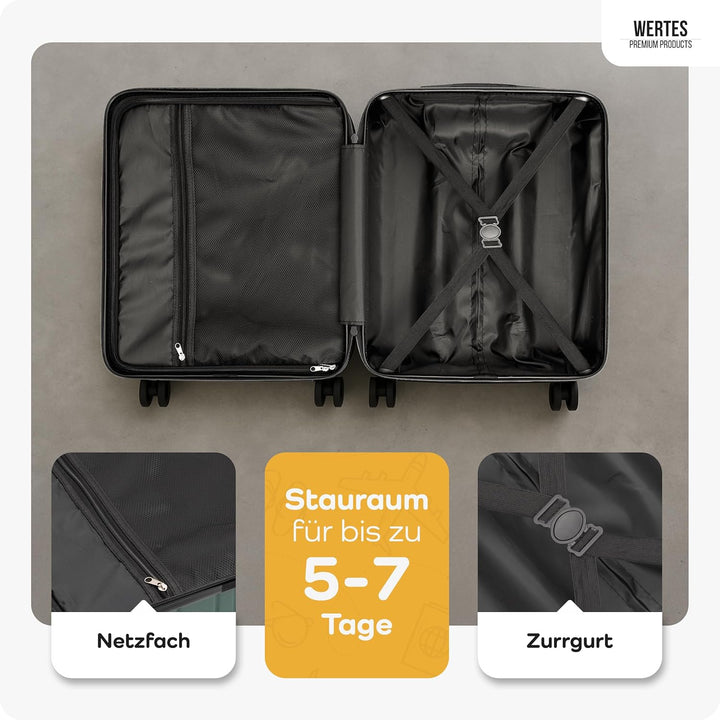 Handgepäck Koffer 55x40x20cm - 36L - TSA Schloss - Kabinenkoffer mit Dopperollen, Reisekoffer, Handg