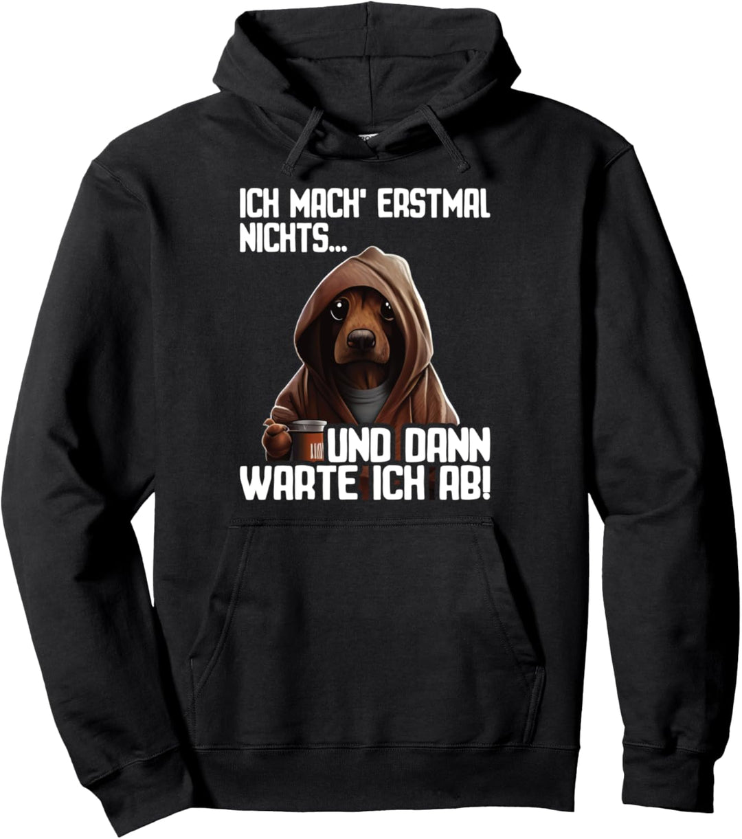 Dackel Spruch Lustig Geschenk I Ich mache erstmal nichts Pullover Hoodie