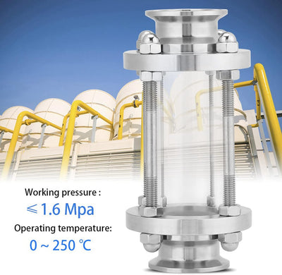 Edelstahl 304 Sanitär-Schauglas Typ 38Φ In-Line-Schauglas mit Ende, gerade Sanitär-Schauglas-Klemme