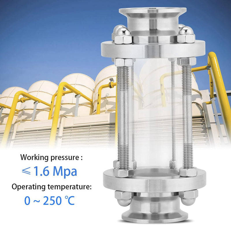 Edelstahl 304 Sanitär-Schauglas Typ 38Φ In-Line-Schauglas mit Ende, gerade Sanitär-Schauglas-Klemme