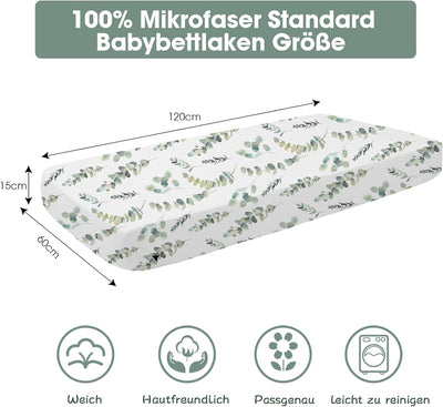 Bimocosy Spannbettlaken Spannbetttücher & Laken für Babybetten Kinderbett 70x140cm/60x120 cm, Mikrof