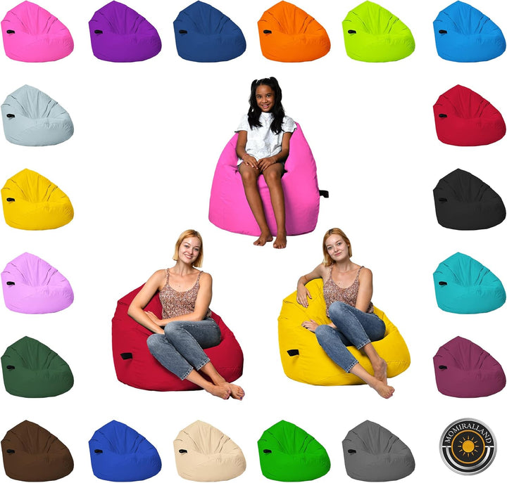Sitzsack Tropfenform Kastanie - für Kinder &amp; Erwachsene – Indoor wie Outdoor da er Wasserfest ist– f