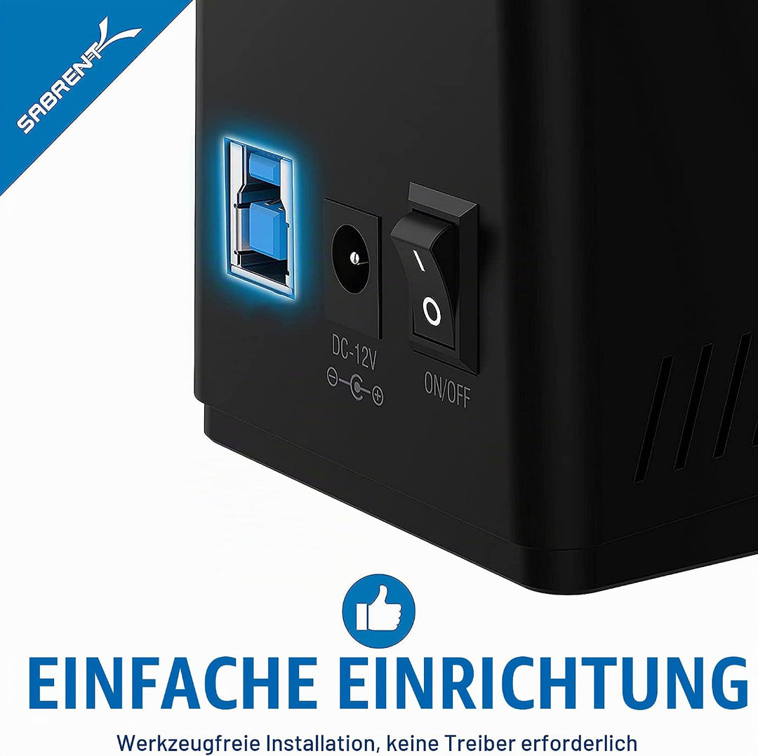 SABRENT SSD/HDD 2,5/3,5 Zoll Docking Station, festplatten gehäuse, USB 3.2 Gen1 Hard Drive, sata auf