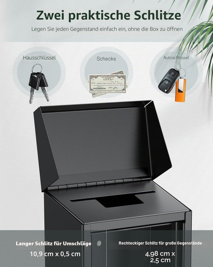Uniclife Schlüsselbox für aussen, Spendenbox aus Metall, Sammelbox mit Zahlenschloss, sichere Vorsch