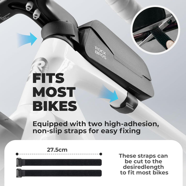 ROCKBROS Fahrrad Oberrohrtasche 100% Wasserdicht mit magnetischem Deckel Fahrradrahmentasche Dreieck