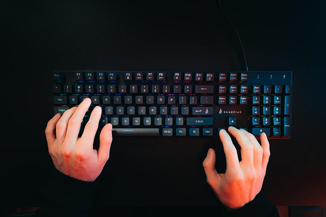 SureFire Kingpin M2 Mechanische Gaming Tastatur Deutsch, Gaming Multimedia Keyboard Full Size, RGB-T